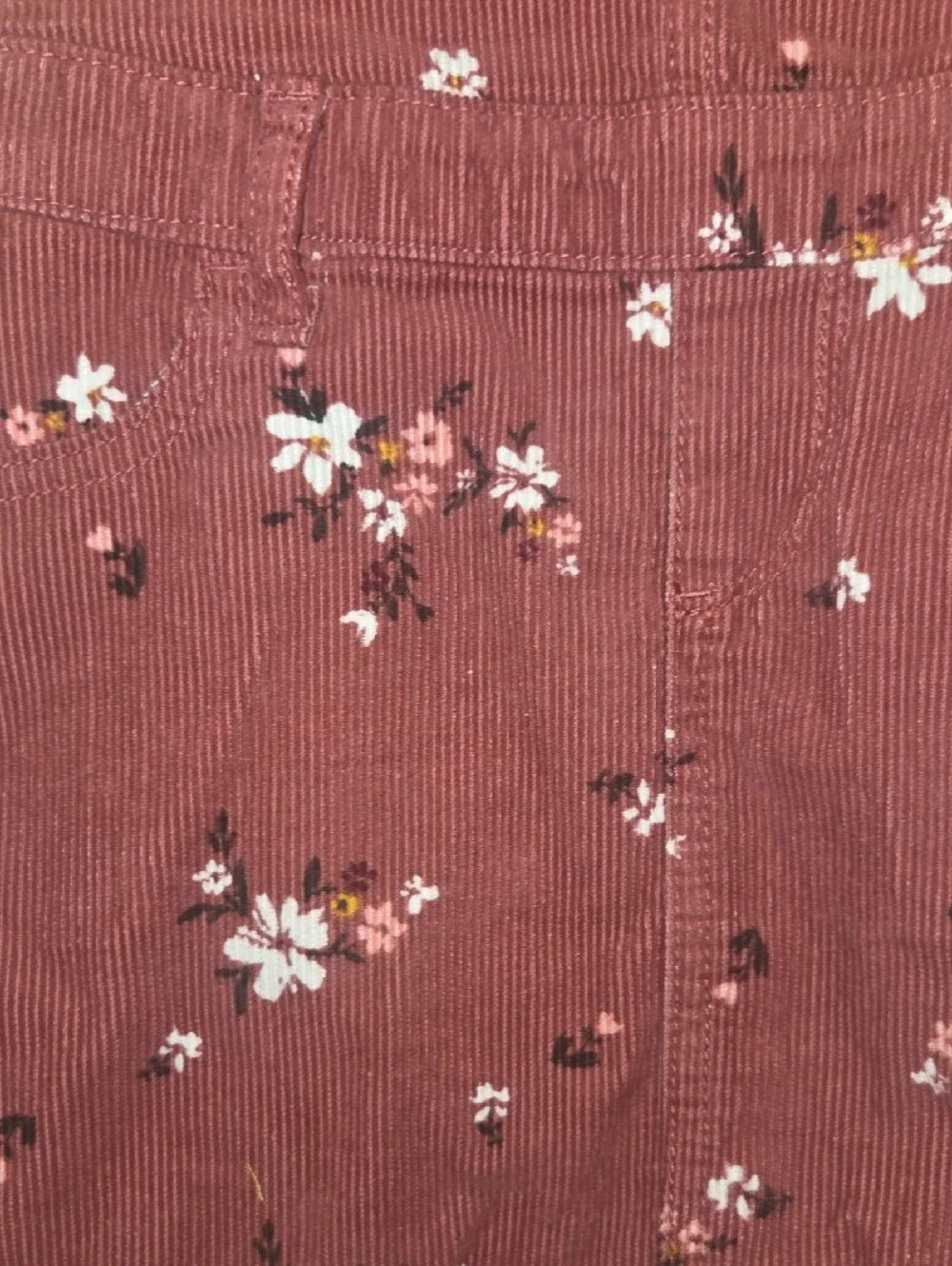The Children's Place Rust Floral Corduroy Pinafore Overall Dress